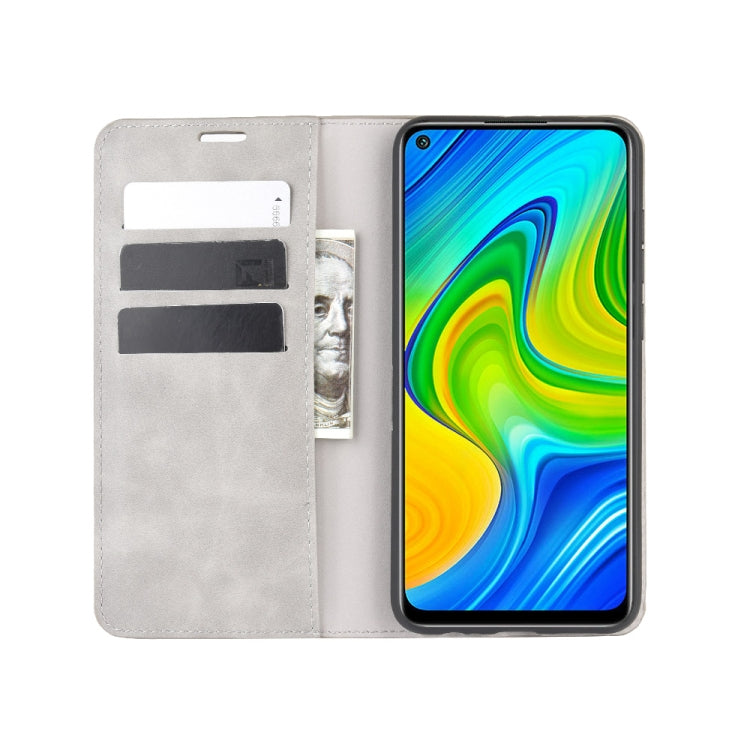 For Xiaomi Redmi Note 9/10X 4G Retro-skin Business Magnetic Suction Leather Case with Holder & Card Slots & Wallet