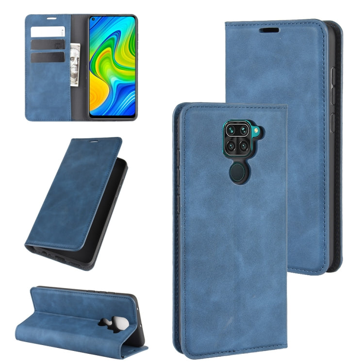 For Xiaomi Redmi Note 9/10X 4G Retro-skin Business Magnetic Suction Leather Case with Holder & Card Slots & Wallet