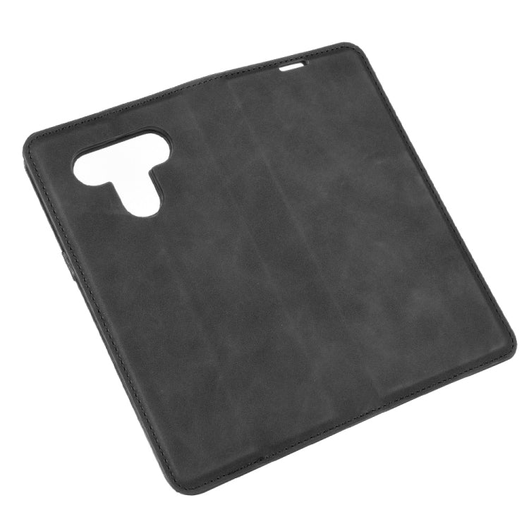 For LG K51 Retro-skin Business Magnetic Suction Leather Case with Holder & Card Slots & Wallet
