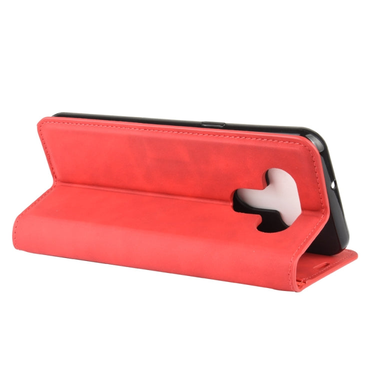 For LG K51 Retro-skin Business Magnetic Suction Leather Case with Holder & Card Slots & Wallet