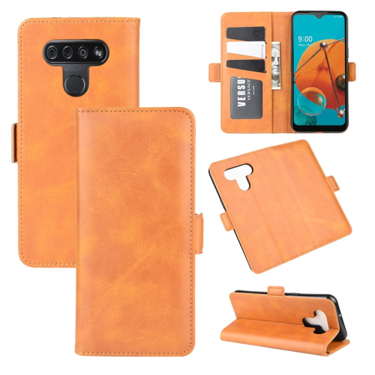 For LG K51 Dual-side Magnetic Buckle Horizontal Flip Leather Case with Holder & Card Slots & Wallet