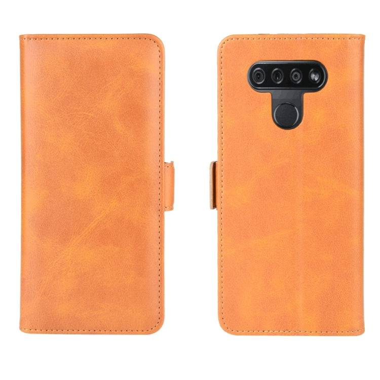 For LG K51 Dual-side Magnetic Buckle Horizontal Flip Leather Case with Holder & Card Slots & Wallet