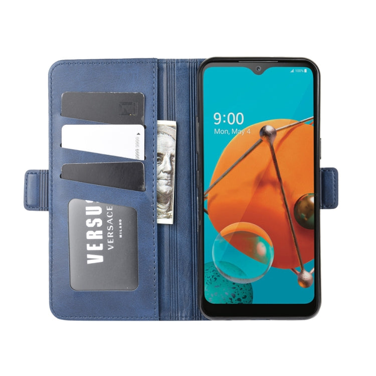 For LG K51 Dual-side Magnetic Buckle Horizontal Flip Leather Case with Holder & Card Slots & Wallet