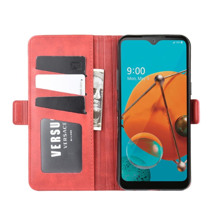 For LG K51 Dual-side Magnetic Buckle Horizontal Flip Leather Case with Holder & Card Slots & Wallet