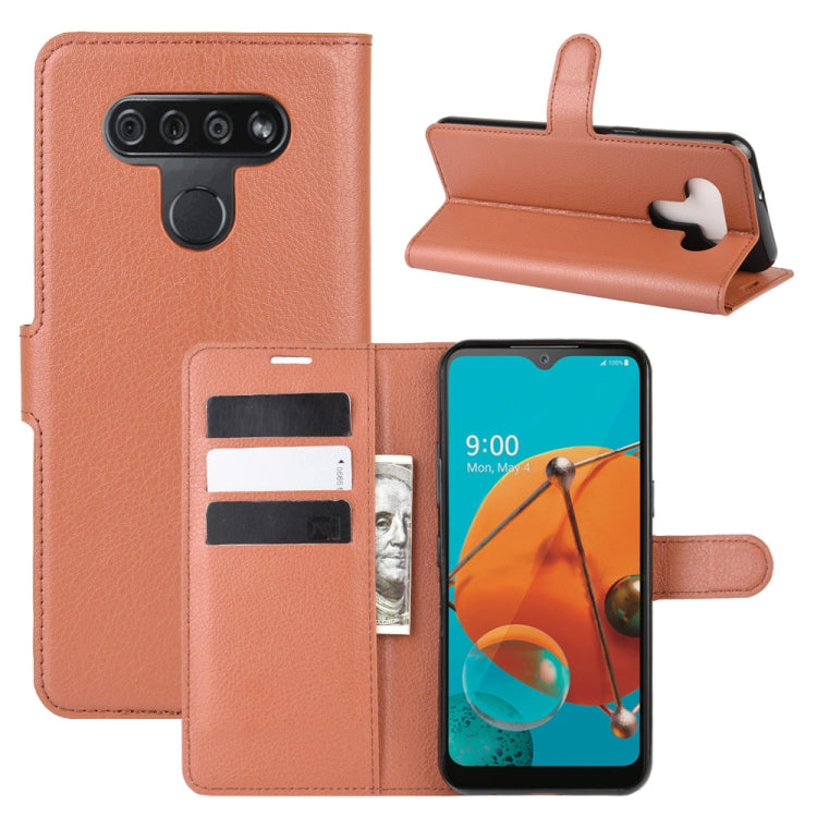 For LG K51 Litchi Texture Horizontal Flip Protective Case with Holder & Card Slots & Wallet