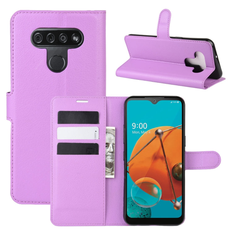 For LG K51 Litchi Texture Horizontal Flip Protective Case with Holder & Card Slots & Wallet