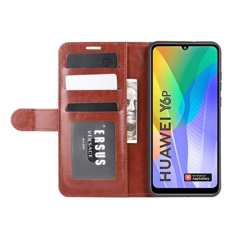 For Huawei Y6p R64 Texture Single Horizontal Flip Protective Case with Holder & Card Slots & Wallet& Photo Frame