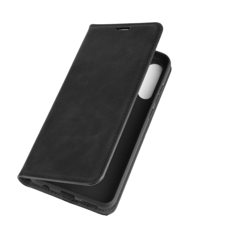 For Huawei Y6p Retro-skin Business Magnetic Suction Leather Case with Holder & Card Slots & Wallet