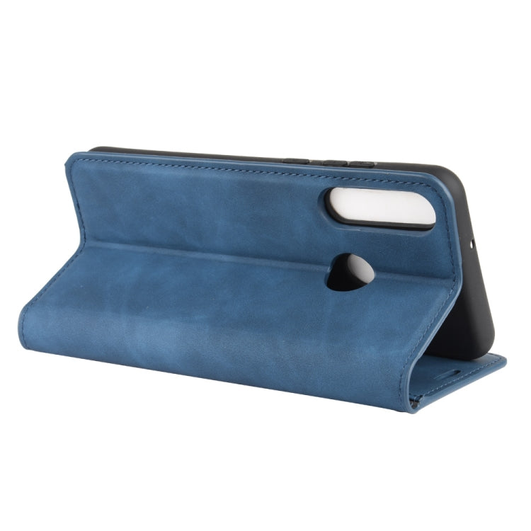 For Huawei Y6p Retro-skin Business Magnetic Suction Leather Case with Holder & Card Slots & Wallet