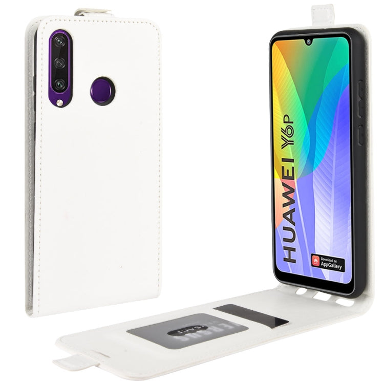 For Huawei Y6p R64 Texture Single Vertical Flip Leather Protective Case with Card Slots & Photo Frame