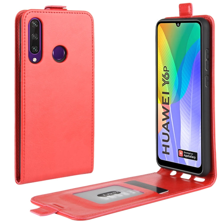 For Huawei Y6p R64 Texture Single Vertical Flip Leather Protective Case with Card Slots & Photo Frame