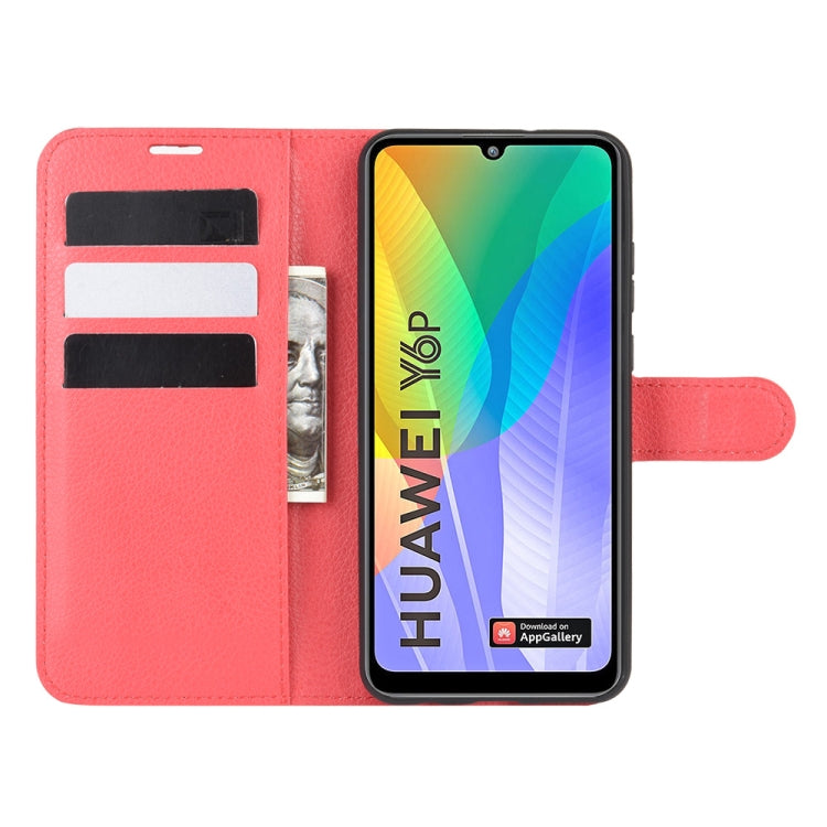 For Huawei Y6p Litchi Texture Horizontal Flip Protective Case with Holder & Card Slots & Wallet