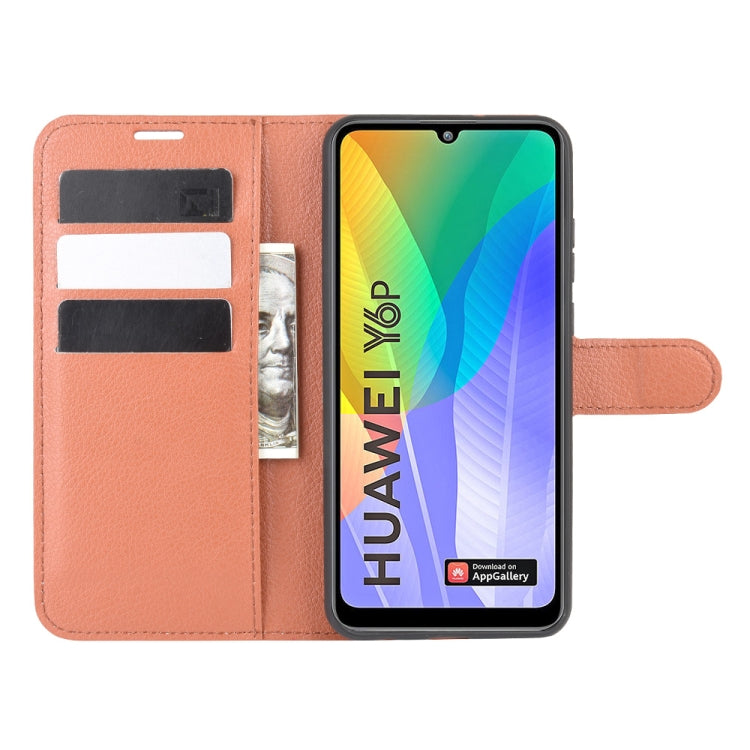For Huawei Y6p Litchi Texture Horizontal Flip Protective Case with Holder & Card Slots & Wallet