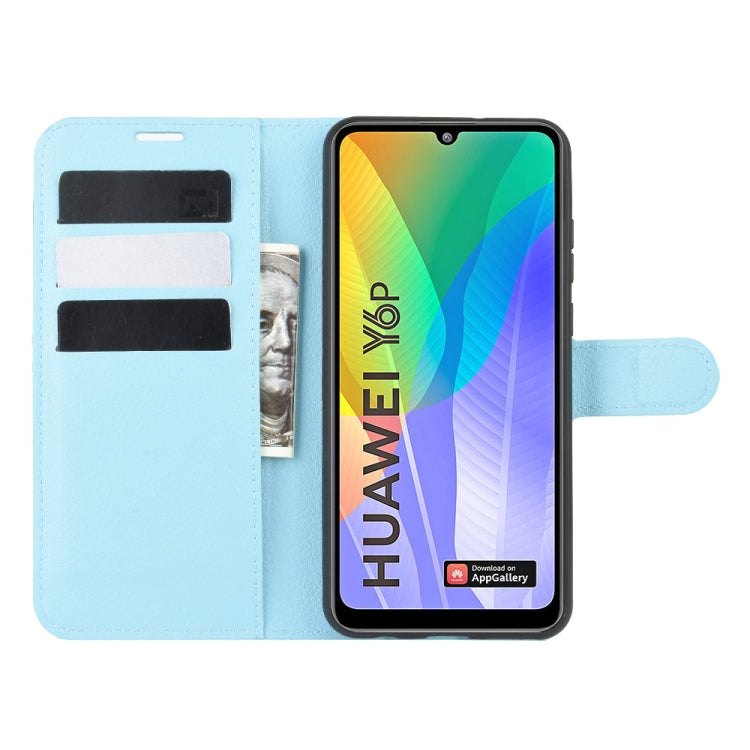 For Huawei Y6p Litchi Texture Horizontal Flip Protective Case with Holder & Card Slots & Wallet