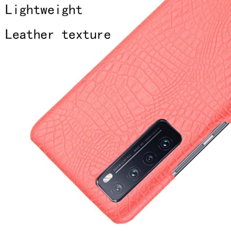 For Huawei Nova 7 Shockproof Crocodile Texture PC + PU Case