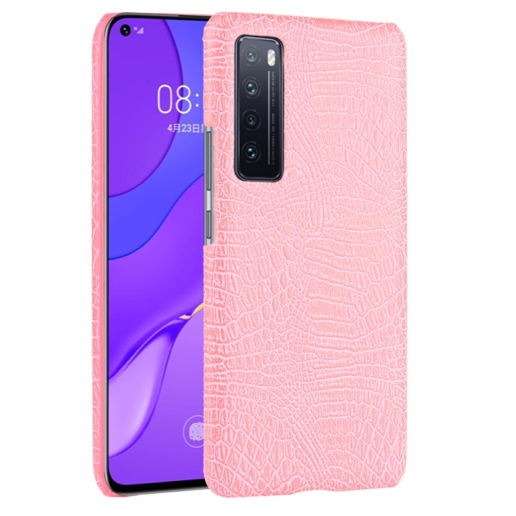 For Huawei Nova 7 Shockproof Crocodile Texture PC + PU Case
