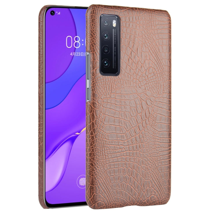 For Huawei Nova 7 Shockproof Crocodile Texture PC + PU Case
