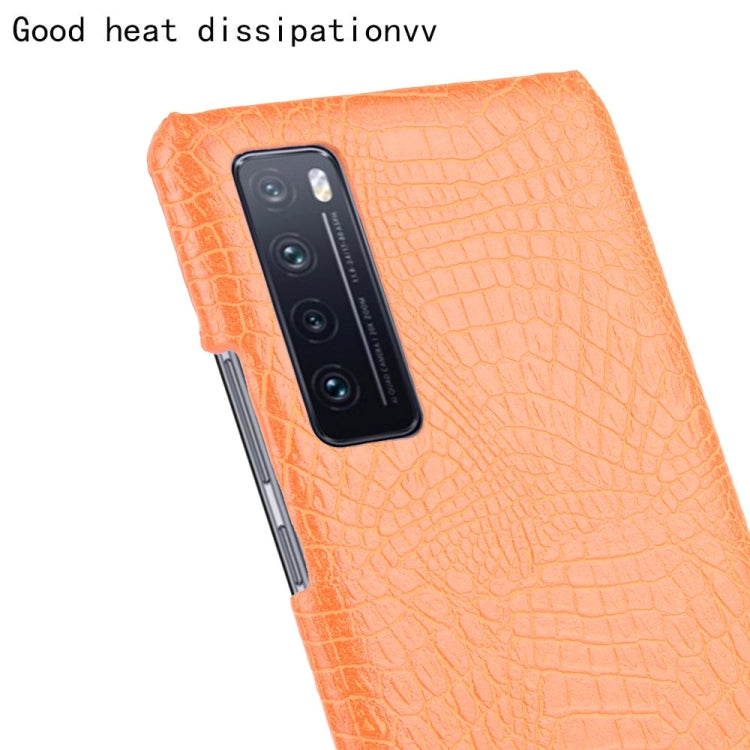 For Huawei Nova 7 Shockproof Crocodile Texture PC + PU Case