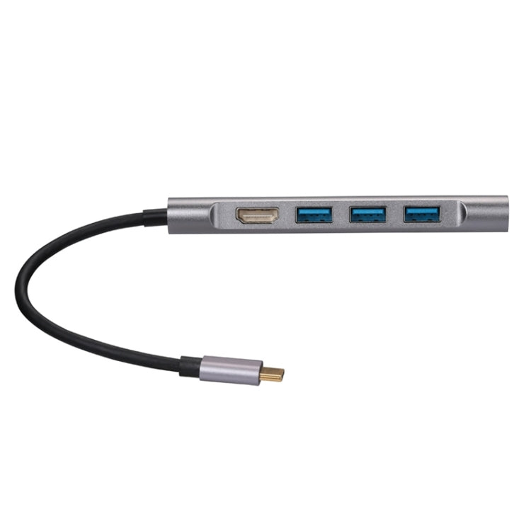 7-in-1 USB 3.1 hub type-C to USB 3.0 * 3 + HDMI 4K + SD / TF + PD with mobile phone bracket for MacBook PC millet tablet