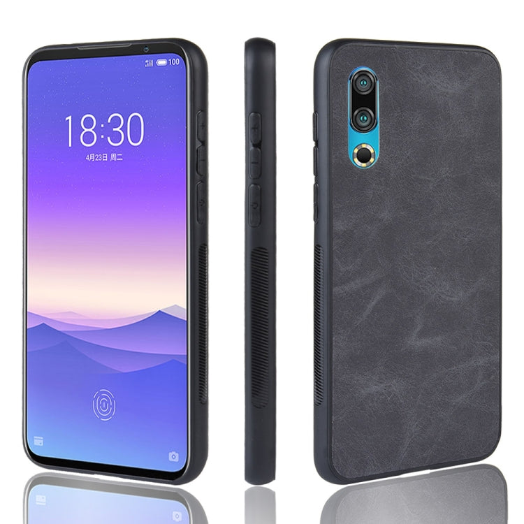 Shockproof Sheep Skin PC + PU + TPU Case for Meizu 16s(Black)