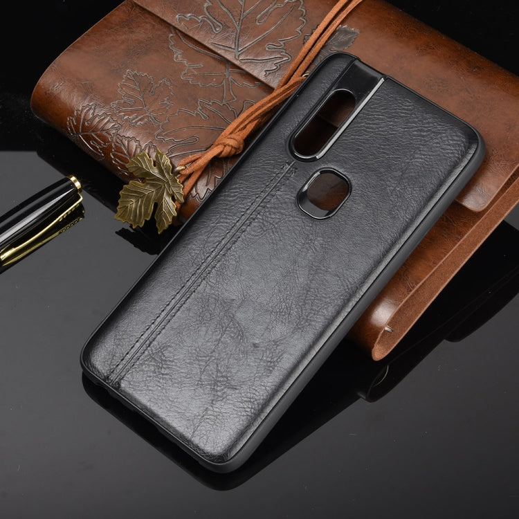 For Infinix S5 Pro Shockproof Sewing Cow Pattern Skin Texture PC + PU + TPU Case