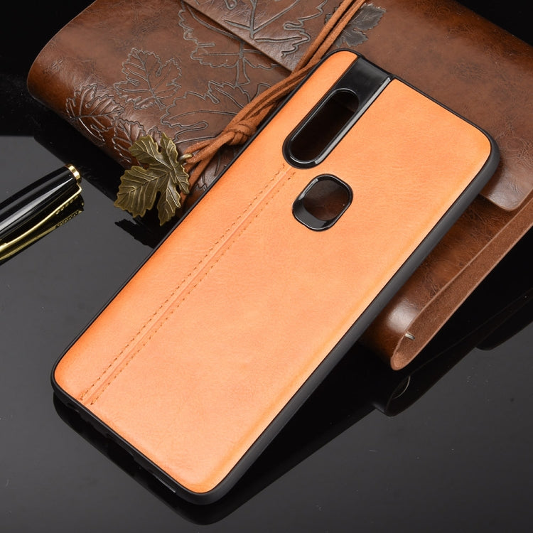 For Infinix S5 Pro Shockproof Sewing Cow Pattern Skin Texture PC + PU + TPU Case