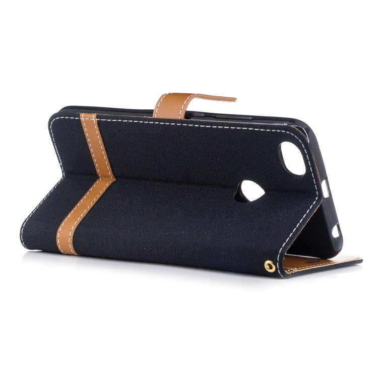 Color Matching Denim Texture Leather Case for Xiaomi Redmi Note 5A, with Holder & Card Slots & Wallet & Lanyard