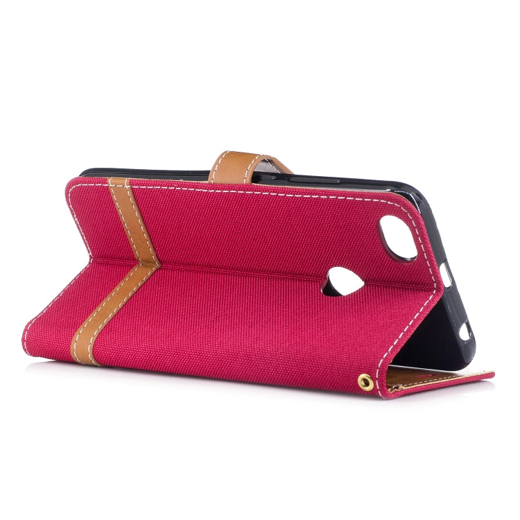 Color Matching Denim Texture Leather Case for Xiaomi Redmi Note 5A, with Holder & Card Slots & Wallet & Lanyard