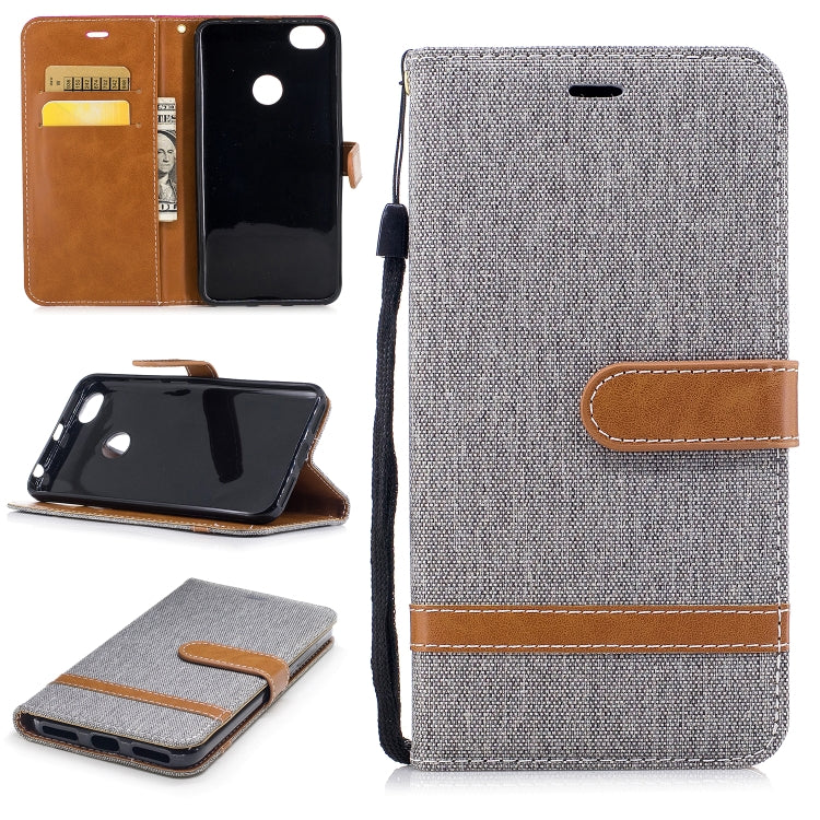 Color Matching Denim Texture Leather Case for Xiaomi Redmi Note 5A, with Holder & Card Slots & Wallet & Lanyard