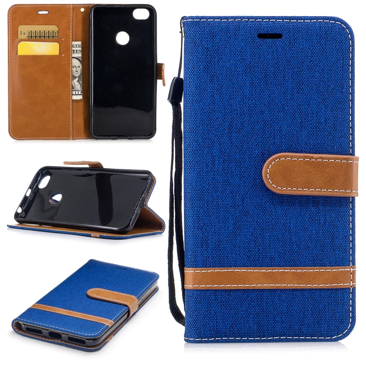Color Matching Denim Texture Leather Case for Xiaomi Redmi Note 5A, with Holder & Card Slots & Wallet & Lanyard