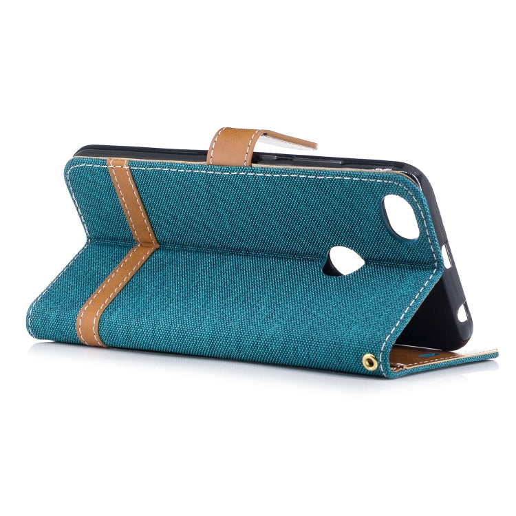 Color Matching Denim Texture Leather Case for Xiaomi Redmi Note 5A, with Holder & Card Slots & Wallet & Lanyard