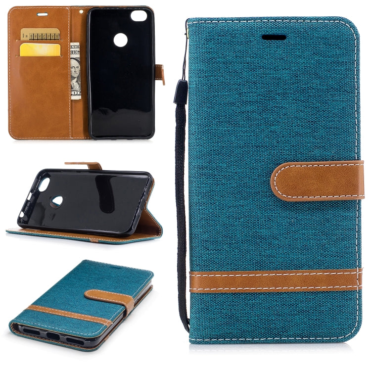Color Matching Denim Texture Leather Case for Xiaomi Redmi Note 5A, with Holder & Card Slots & Wallet & Lanyard