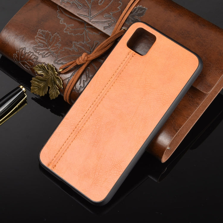 For Huawei Y5p Shockproof Sewing Cow Pattern Skin PC + PU + TPU Case