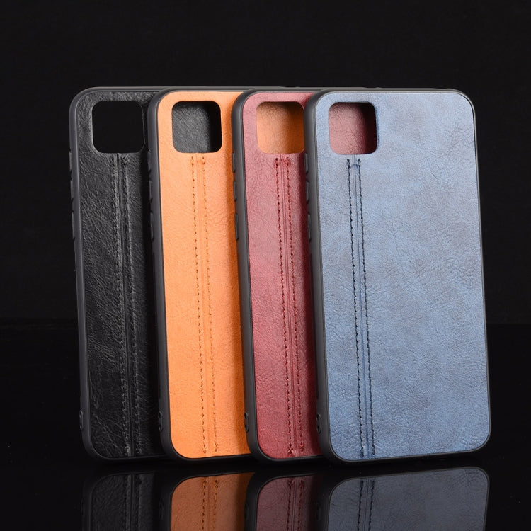 For Huawei Y5p Shockproof Sewing Cow Pattern Skin PC + PU + TPU Case