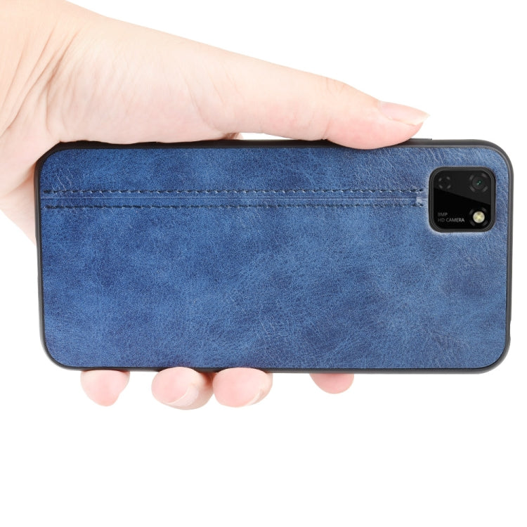 For Huawei Y5p Shockproof Sewing Cow Pattern Skin PC + PU + TPU Case