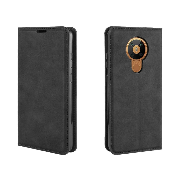 For Nokia 5.3 Retro-skin Business Magnetic Suction Leather Case with Holder & Card Slots & Wallet