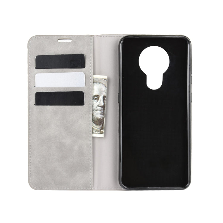 For Nokia 5.3 Retro-skin Business Magnetic Suction Leather Case with Holder & Card Slots & Wallet