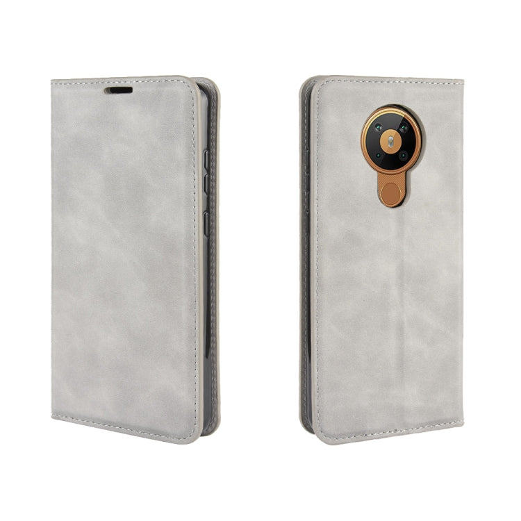 For Nokia 5.3 Retro-skin Business Magnetic Suction Leather Case with Holder & Card Slots & Wallet
