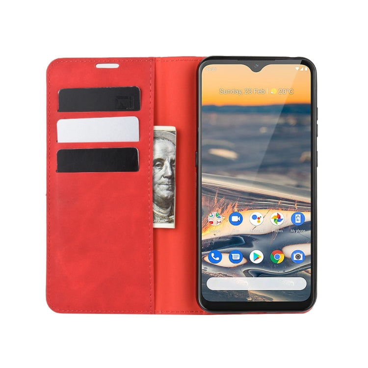 For Nokia 5.3 Retro-skin Business Magnetic Suction Leather Case with Holder & Card Slots & Wallet