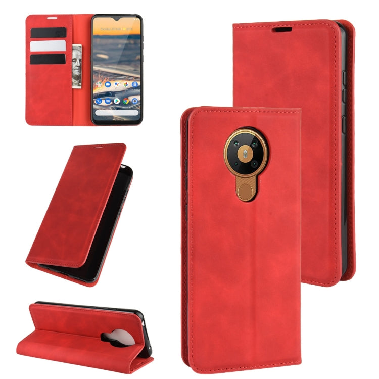 For Nokia 5.3 Retro-skin Business Magnetic Suction Leather Case with Holder & Card Slots & Wallet