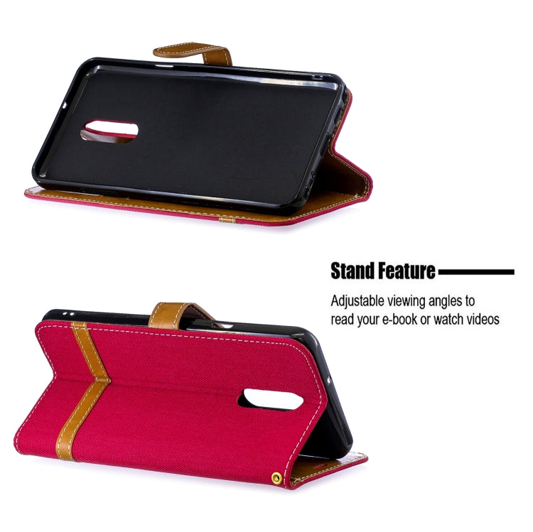 Color Matching Denim Texture Leather Case for LG Stylo 5, with Holder & Card Slots & Wallet & Lanyard