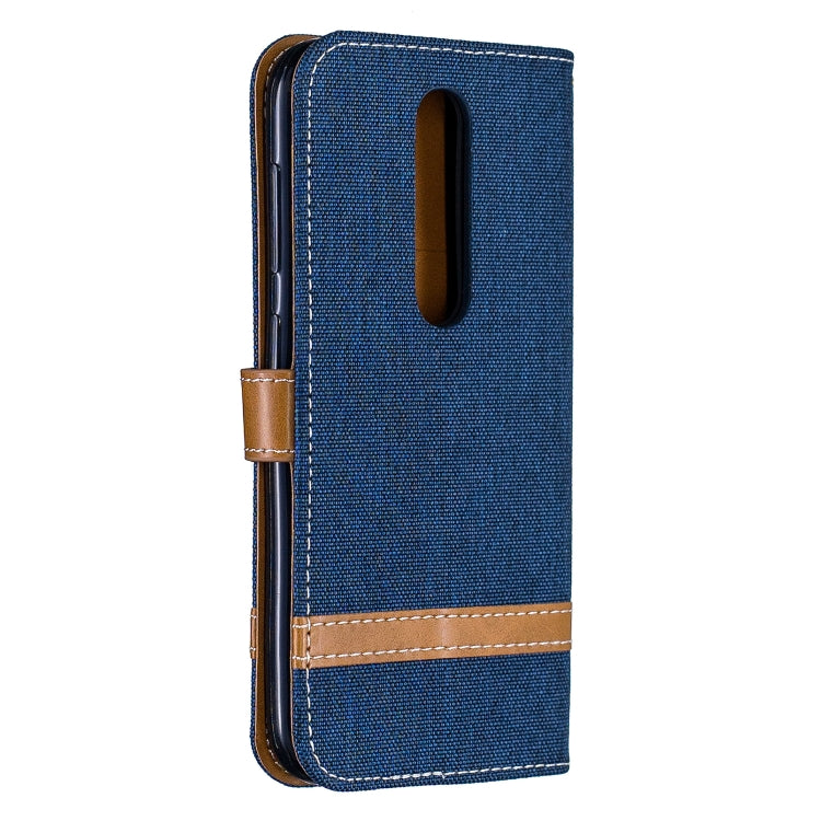 Color Matching Denim Texture Leather Case for Nokia 4.2, with Holder & Card Slots & Wallet & Lanyard