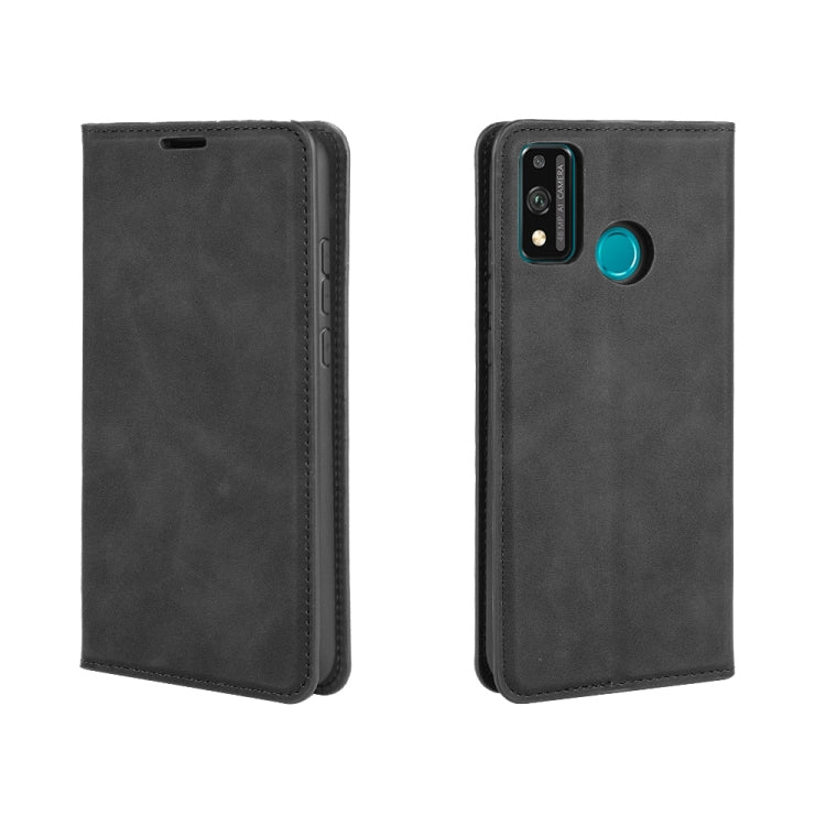 For Huawei Honor 9X lite Retro-skin Business Magnetic Suction Leather Case with Holder & Card Slots & Wallet