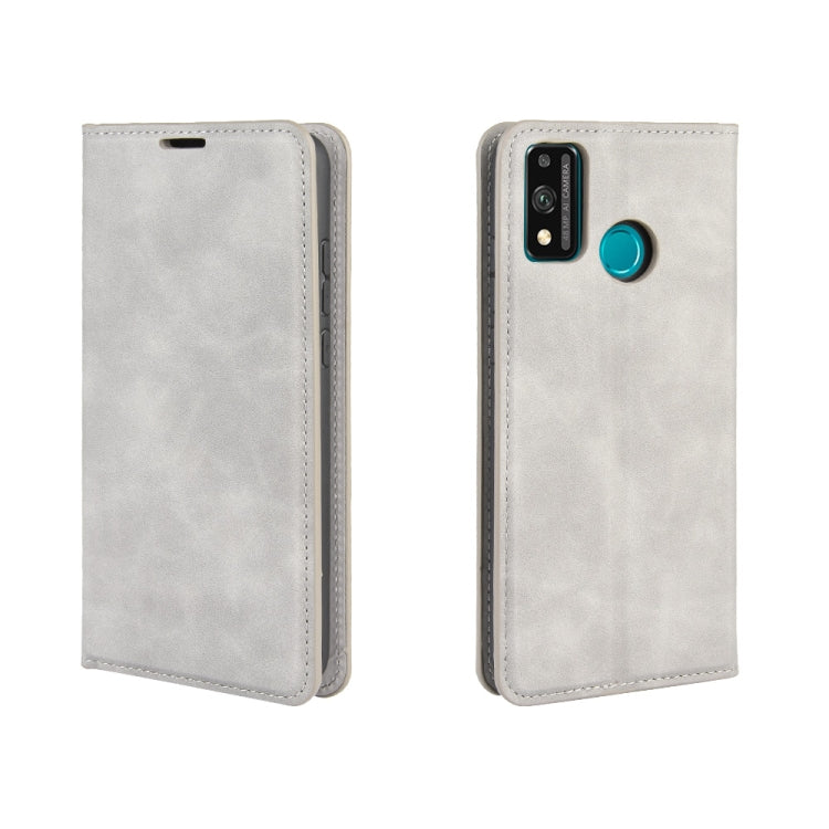 For Huawei Honor 9X lite Retro-skin Business Magnetic Suction Leather Case with Holder & Card Slots & Wallet
