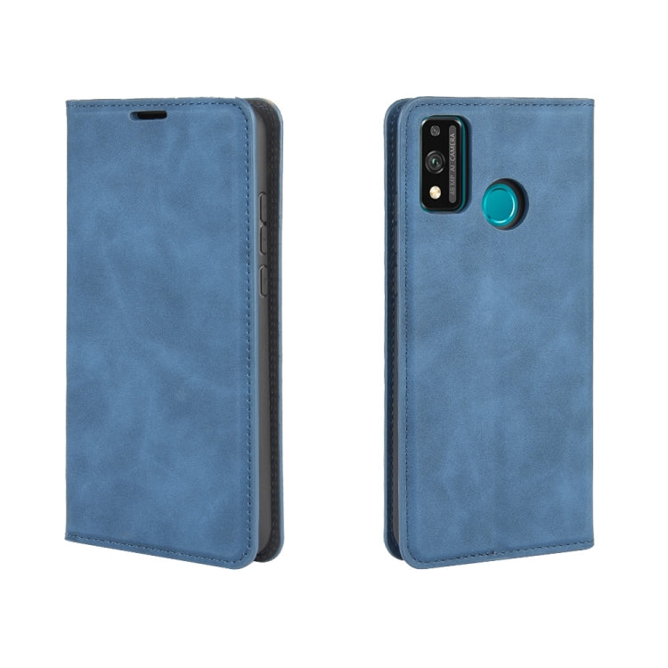 For Huawei Honor 9X lite Retro-skin Business Magnetic Suction Leather Case with Holder & Card Slots & Wallet