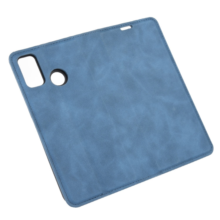 For Huawei Honor 9X lite Retro-skin Business Magnetic Suction Leather Case with Holder & Card Slots & Wallet