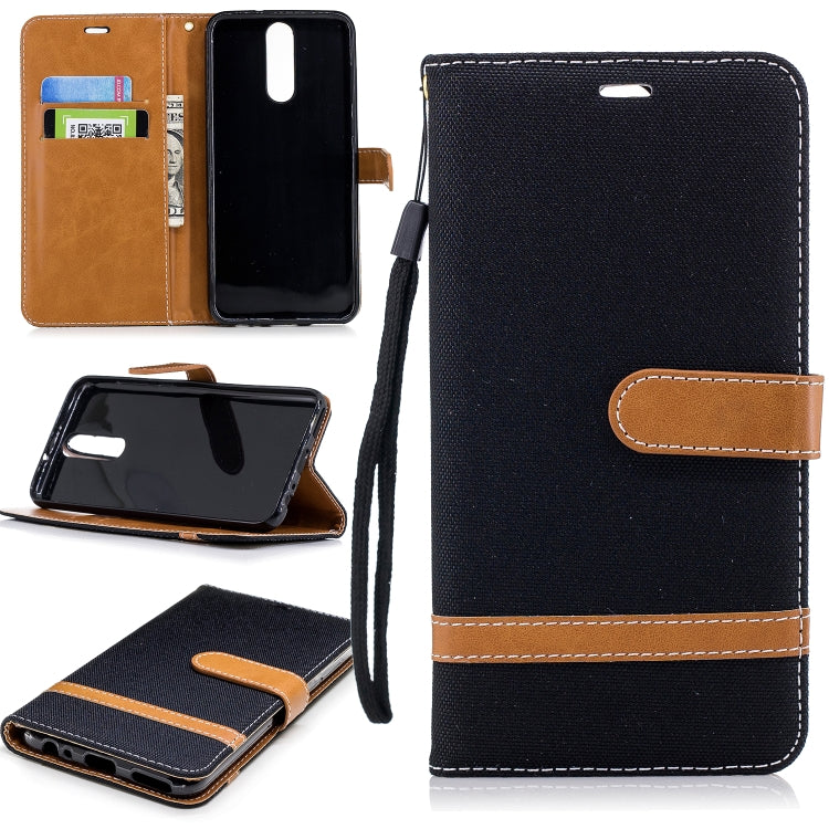 Color Matching Denim Texture Leather Case for Huawei Mate 10 Lite, with Holder & Card Slots & Wallet & Lanyard