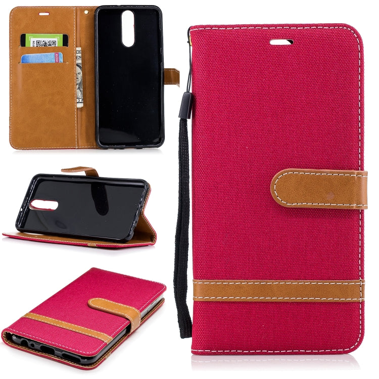 Color Matching Denim Texture Leather Case for Huawei Mate 10 Lite, with Holder & Card Slots & Wallet & Lanyard