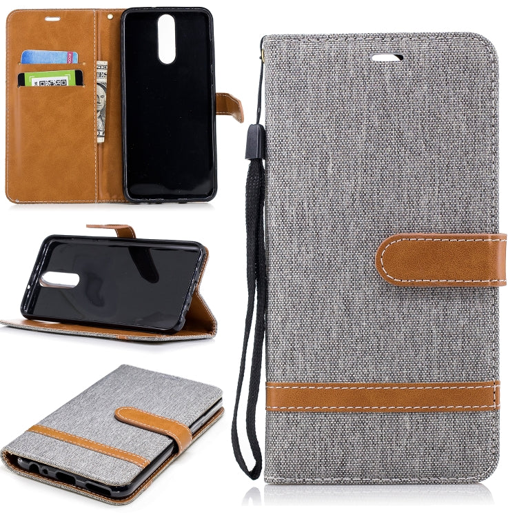 Color Matching Denim Texture Leather Case for Huawei Mate 10 Lite, with Holder & Card Slots & Wallet & Lanyard