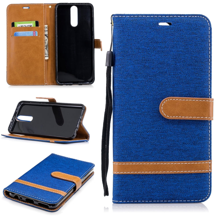 Color Matching Denim Texture Leather Case for Huawei Mate 10 Lite, with Holder & Card Slots & Wallet & Lanyard
